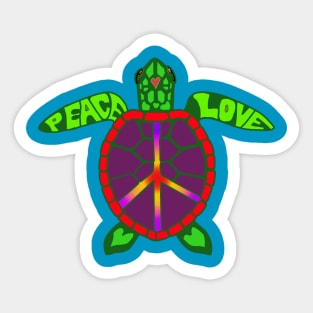 Peace Love and Sea Turtles Sticker